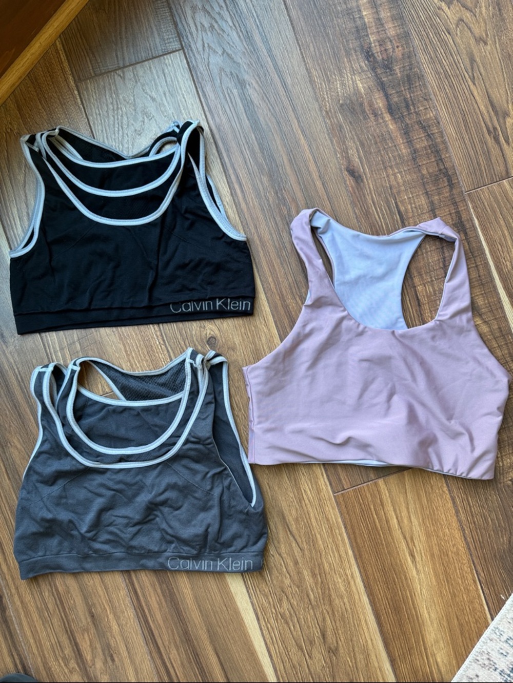 Calvin Klein Racerback Sports Bras - Black, Charcoal, Mauve